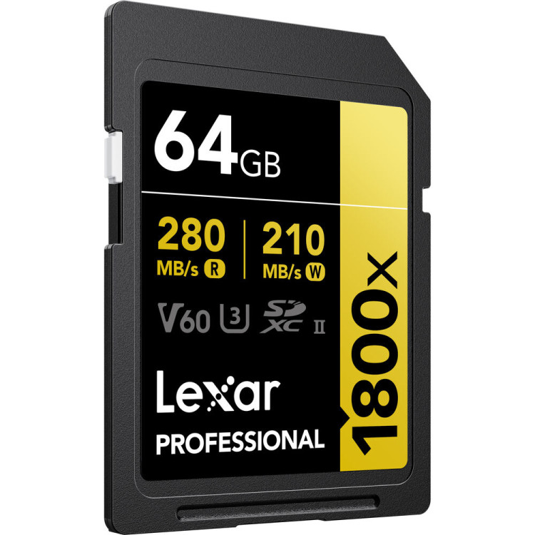 Cartão SDXC Lexar Gold Series UHS-II 64GB - 280MB/s (V60)