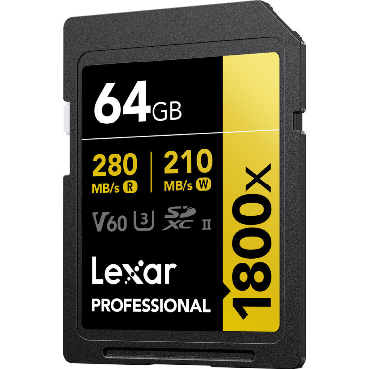 Cartão SDXC Lexar Gold Series UHS-II 64GB - 280MB/s (V60)