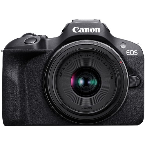 Câmera mirrorless Canon EOS R100 com lente RF-S 18-45mm IS STM