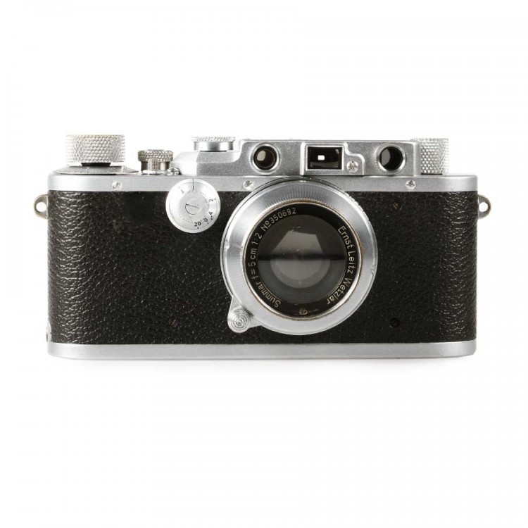 Câmera analógica 35mm Leica III com lente Summar 50mm f2 - USADA