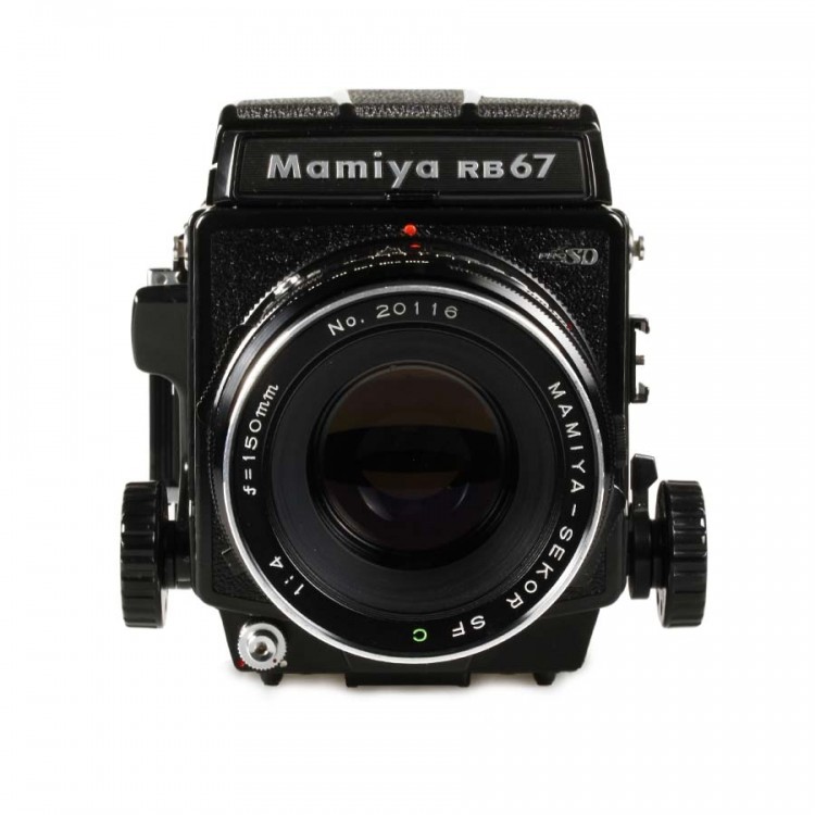 Câmera analógica médio-formato Mamiya RB67 Pro SD com lente 150mm f4 - USADA