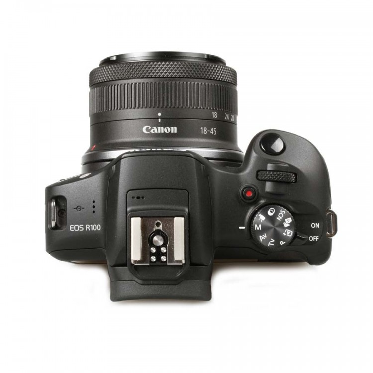 Câmera mirrorless Canon EOS R100 com lente RF-S 18-45mm IS STM - USADA