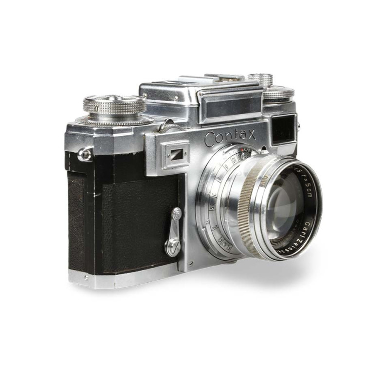 Câmera analógica 35mm Contax IIIA com lente Carl Zeiss Jena 50mm f1.5 - USADO