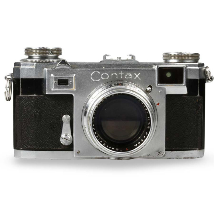 Câmera analógica 35mm Contax IIa com lente Carl Zeiss Jena Sonnar 50mm f1.5 e Helios-103 53mm f/1.8 - USADO