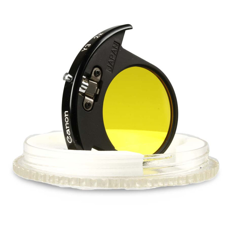 Filtro amarelo "drop-in" Canon para lente FD 300mm f2.8 - USADO