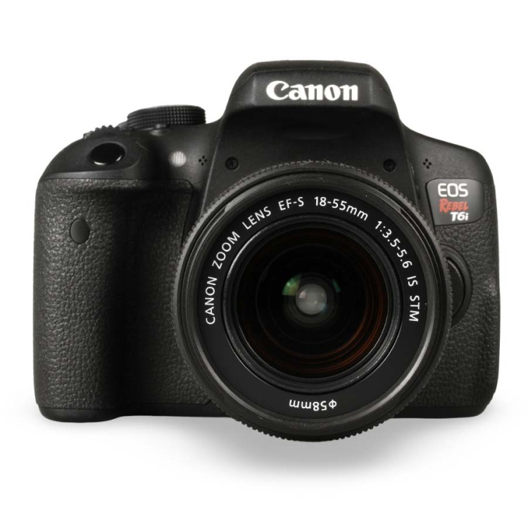 Câmera DSLR Canon EOS Rebel T6i com lente 18-55mm IS STM - USADO (5.415 disparos)