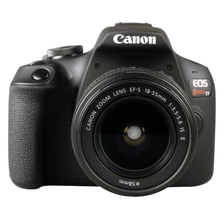 Câmera DSLR Canon EOS Rebel T7+ Plus com lente 18-55mm IS II - USADO (397 disparos)