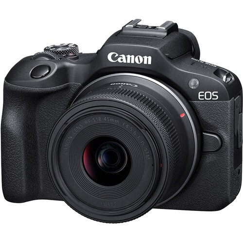 Câmera mirrorless Canon EOS R100 com lente RF-S 18-45mm IS STM