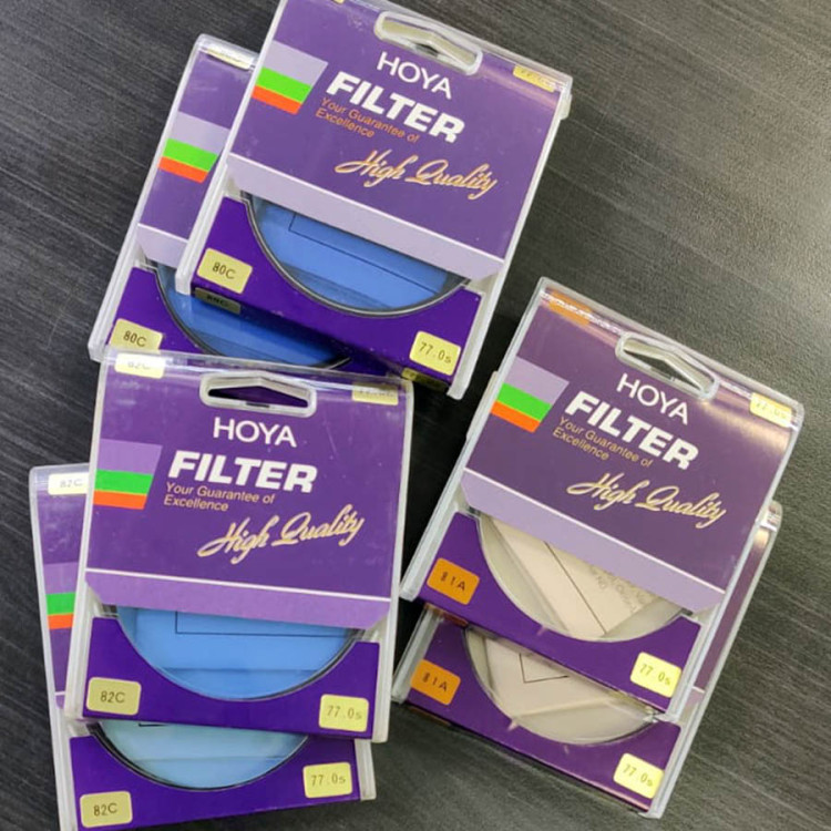 Lote de Filtros Hoya 77mm (80C, 81A e 82C) - 28 unidades