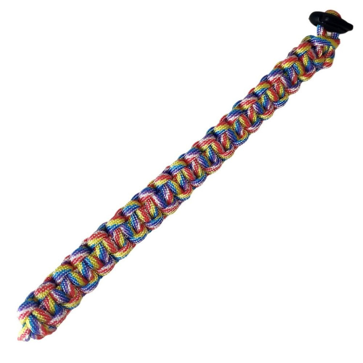 Alça de pulso de nylon tipo paracord para câmera fotográfica - arco-íris