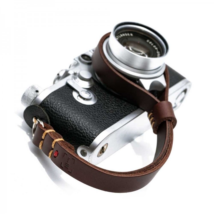 Alça de pulso luxLLi PLS-01 em couro legítimo para câmera fotográfica (café)