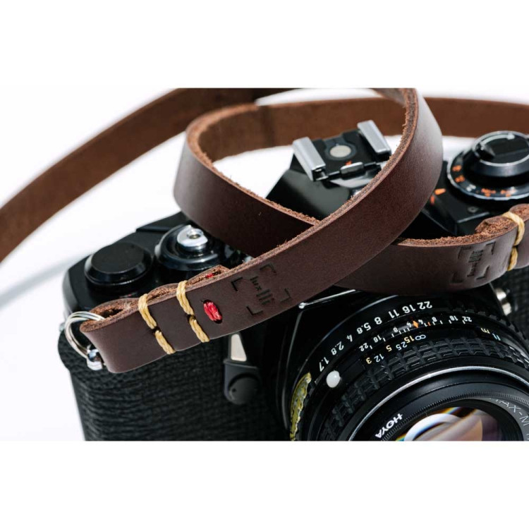 Alça de pescoço luxLLi PSC-01 em couro legítimo para câmera fotográfica (marrom)