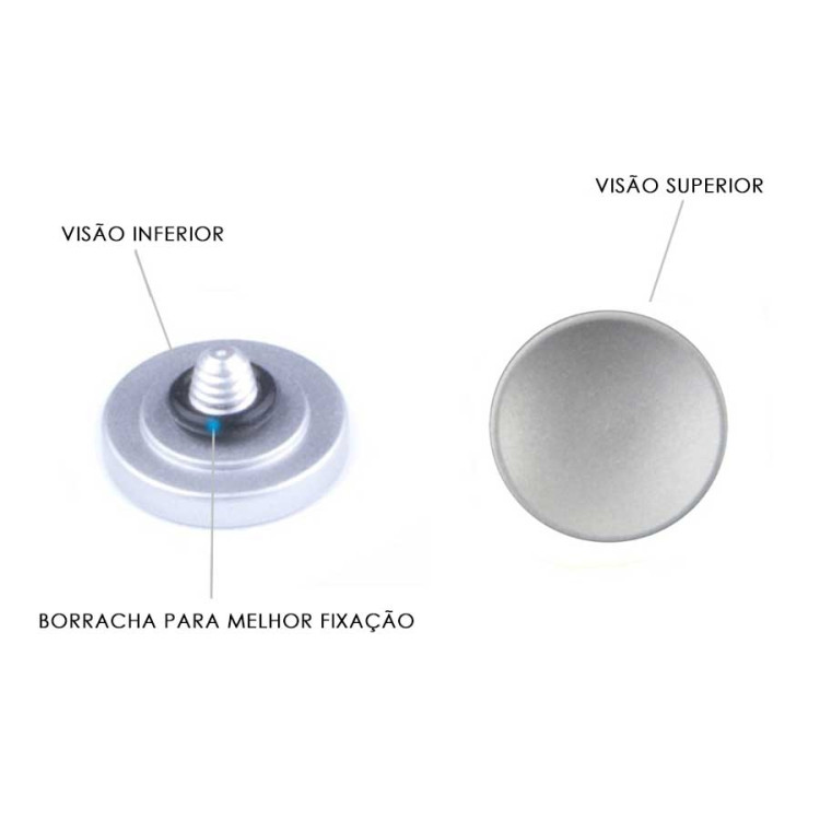 Botão côncavo para disparador de câmera (com borracha de fixação) - VERMELHO