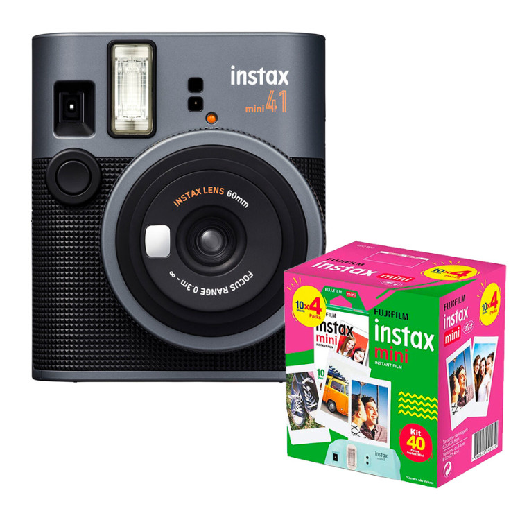 Câmera Instantânea Fujifilm Instax mini 41 com pacote de 40 fotos