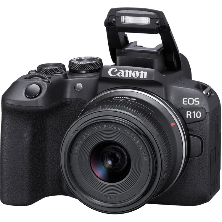 Câmera mirrorless Canon EOS R10 com lente RF-S 18-45mm IS STM