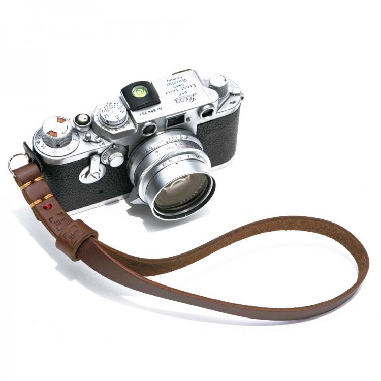 Alça de pulso luxLLi PLS-01 em couro legítimo para câmera fotográfica (marrom)