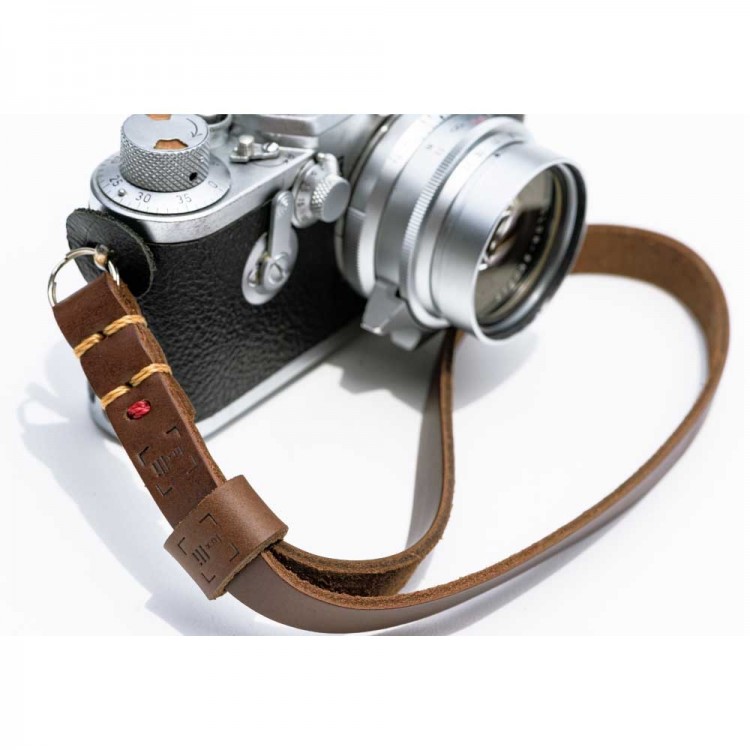 Alça de pulso luxLLi PLS-01 em couro legítimo para câmera fotográfica (marrom)