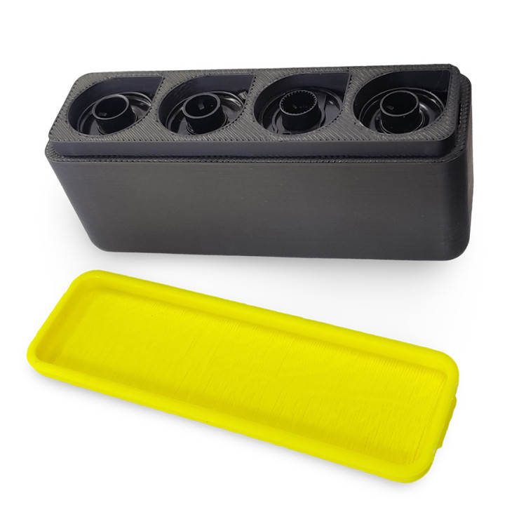 Estojo de plástico para 4 rolos de filme 35mm