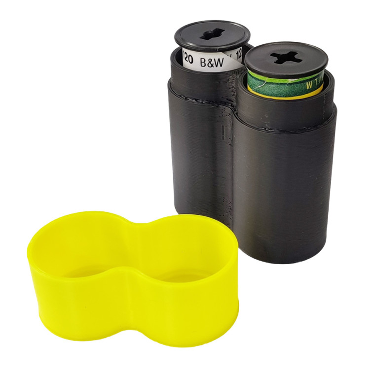 Estojo de plástico para 2 rolos de filme 120