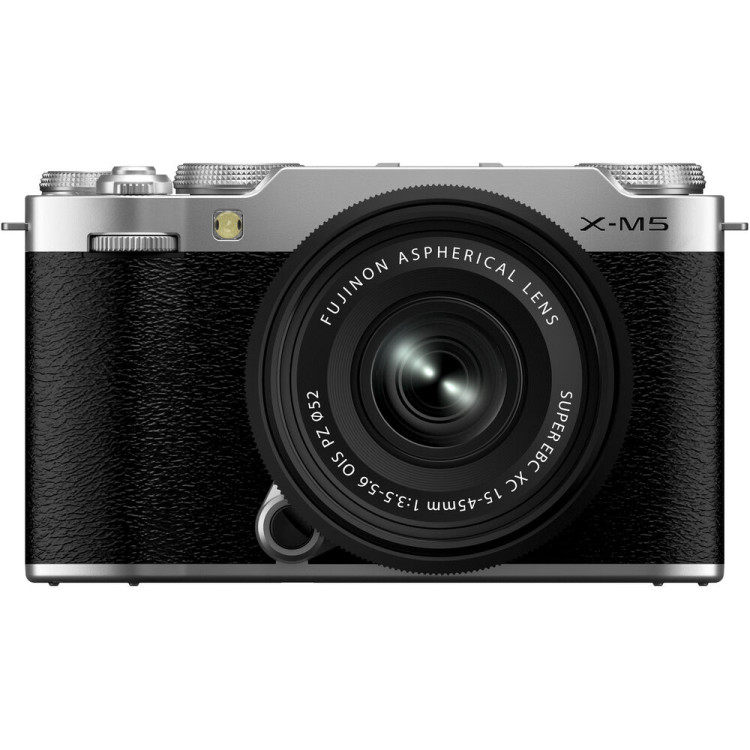 Câmera mirrorless Fujifilm X-M5 com lente 15-45mm (PRATA)