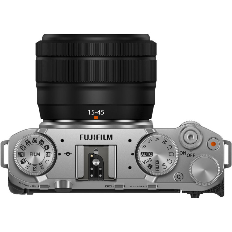 Câmera mirrorless Fujifilm X-M5 com lente 15-45mm (PRATA)