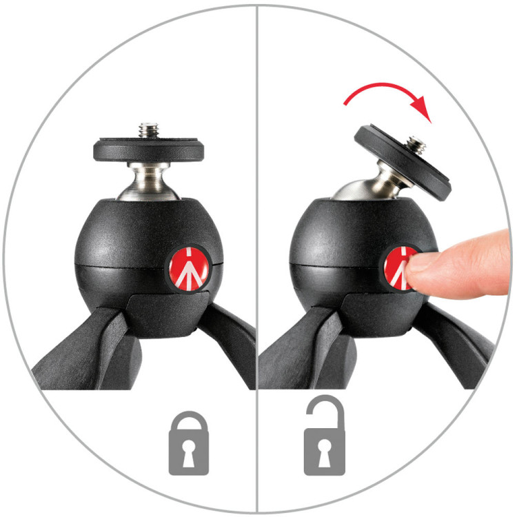 Tripé de mesa Manfrotto PIXI (MTPIXIMII-B) - Preto