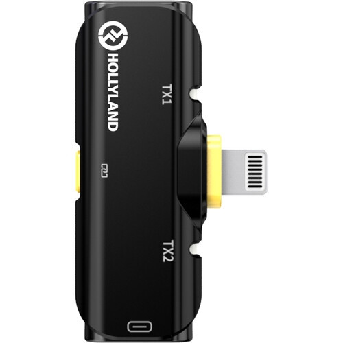 Microfone de lapela sem fio Hollyland Lark C1 Duo (duplo) para iOS Lightining