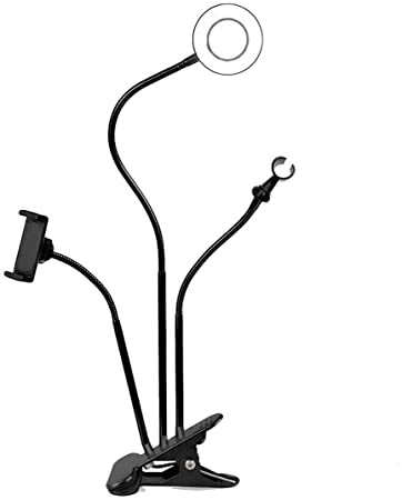 Iluminador de LED Circular Greika AL-06II Ring Light para live com suporte para microfone e para smartphone