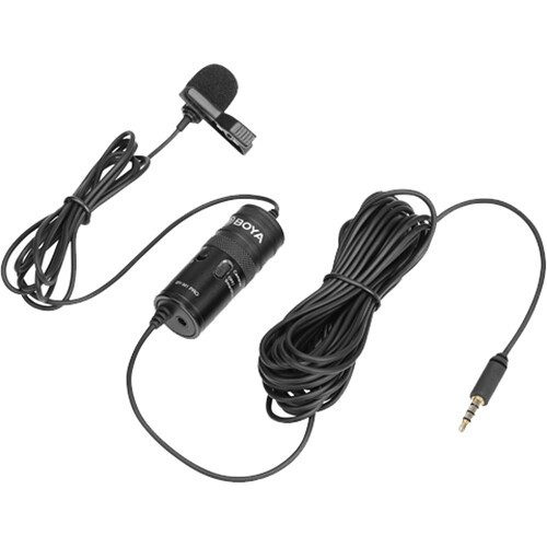 Microfone de lapela Boya BY-M1 Pro para câmeras, smartphones, computadores e gravadores de áudio