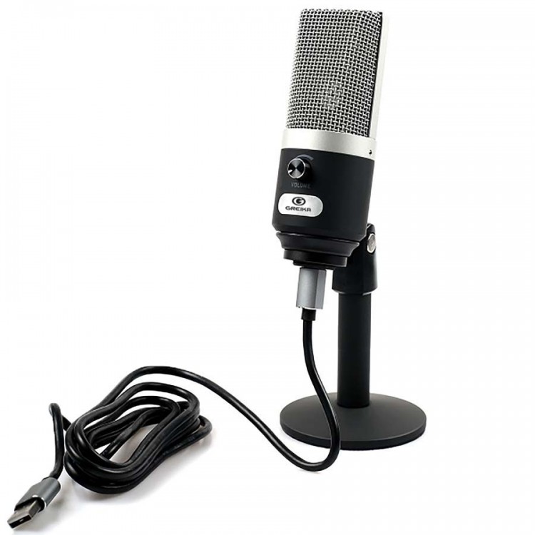 Microfone de mesa Greika GK-USM2 USB para computador PC ou Mac
