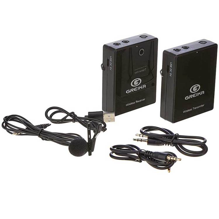 Microfone de lapela sem fio Greika GK-G4