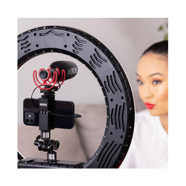 Microfone shotgun Rode VideoMic GO II com montagem em sapata de câmera