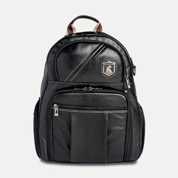 Mochila de couro legítimo Nordweg NW055C-IP Italiano Preto para fotógrafos