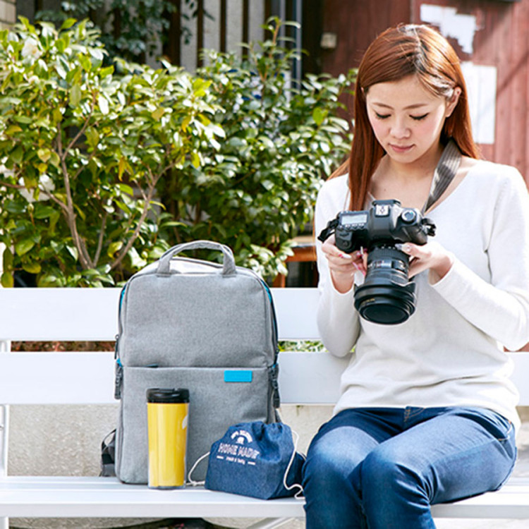 Mochila Easy EC-8884 para equipamento fotográfico (Cinza)