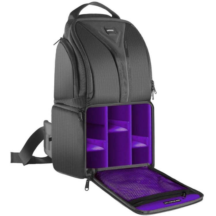 Mochila Neewer EC-8879-S para equipamento fotográfico (Fundo Roxo)