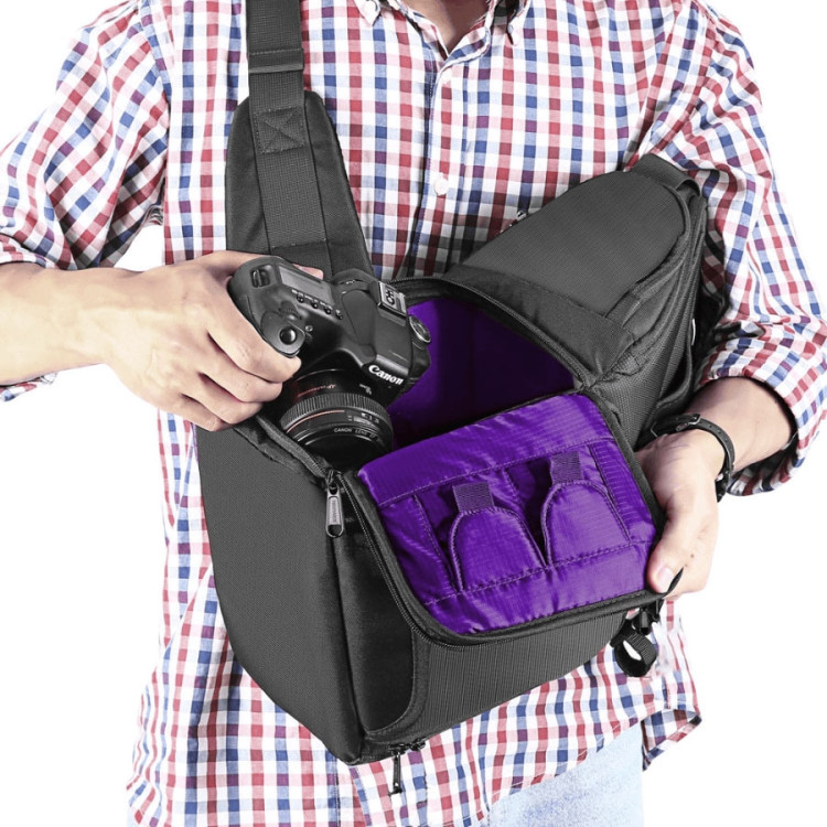 Mochila Neewer EC-8879-S para equipamento fotográfico (Fundo Roxo)