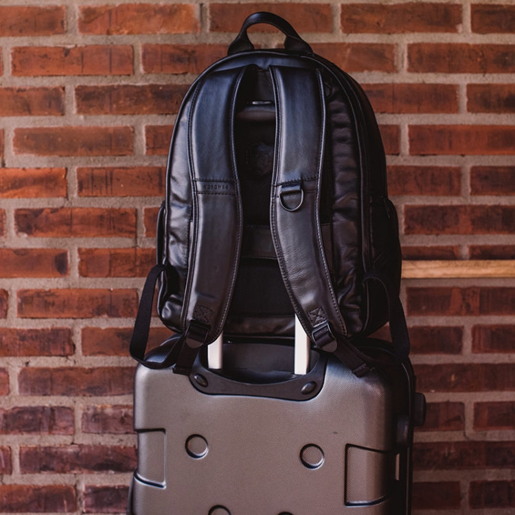 Mochila de couro legítimo Nordweg NW055B-CA Caramelo para fotógrafos