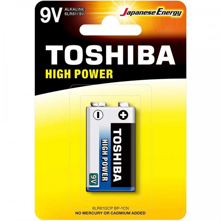 Pilha alcalina Toshiba 9V High Power 6LR61GCP