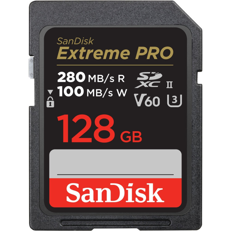 Cartão SDXC Sandisk UHS-II Extreme PRO 128GB - 280MB/s (V60)