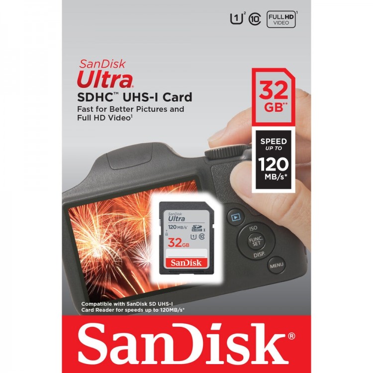 Cartão SDHC SanDisk Ultra UHS-I 32GB - 120MB/s