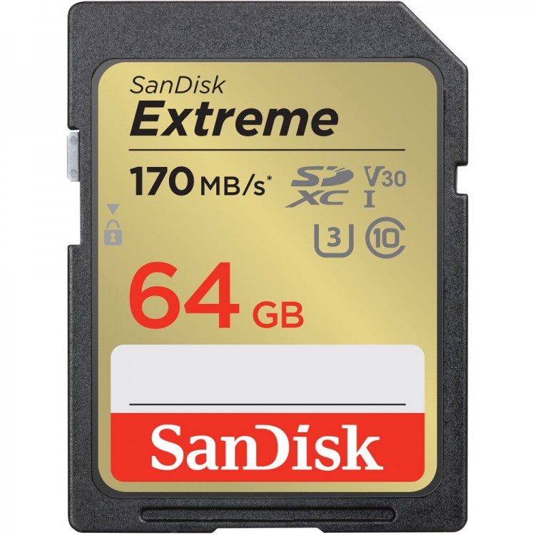 Cartão SDXC SanDisk Extreme UHS-I 64GB - 170MB/s (V30)