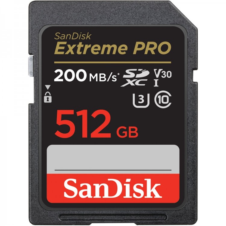 Cartão SDXC SanDisk Extreme PRO UHS-I 512GB - 200MB/s (V30)