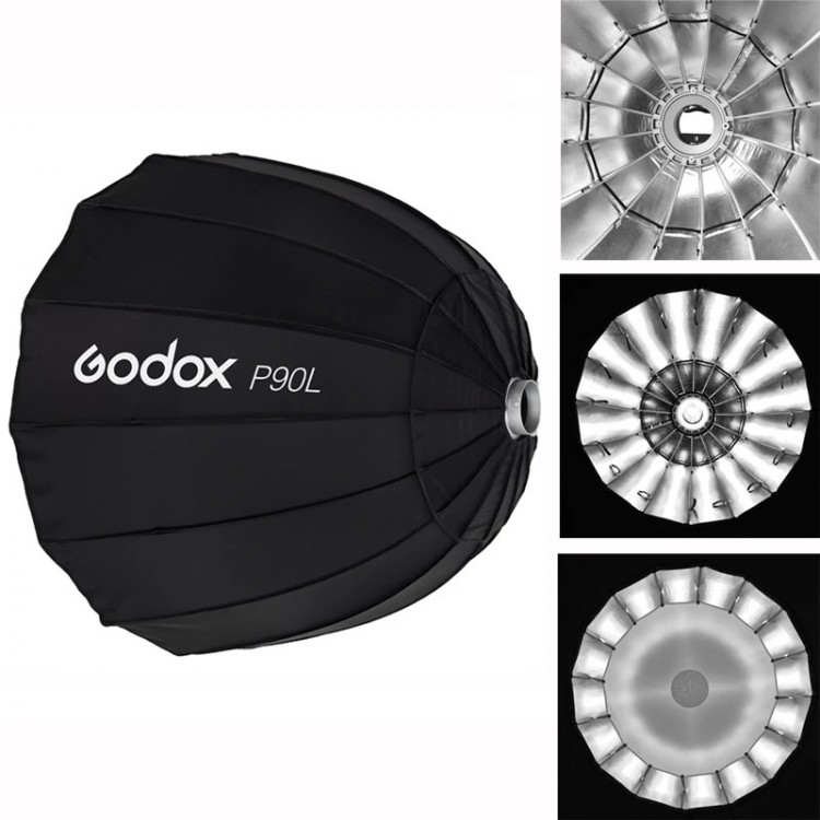 Softbox parabólico Godox P90H (90cm) com encaixe bowens