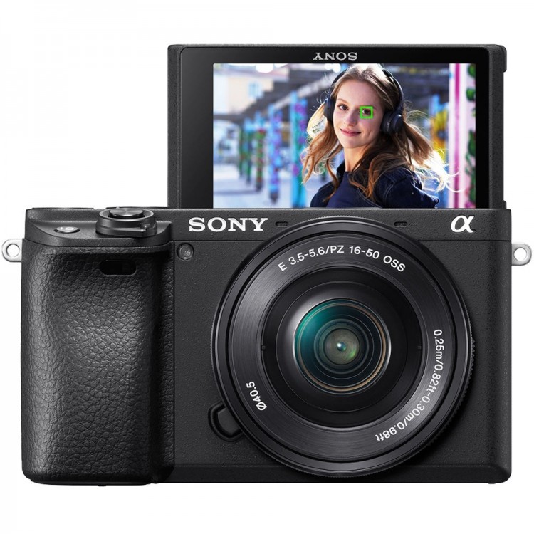 Câmera mirrorless Sony Alpha a6400 com lente 16-50mm OSS