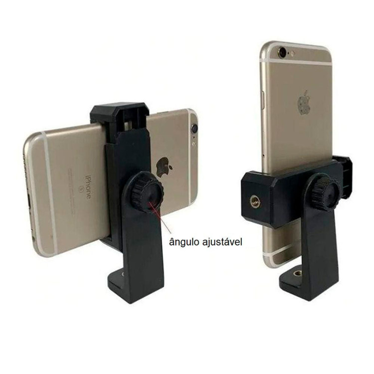 Suporte adaptador de smartphone para tripé com rosca 1/4" 