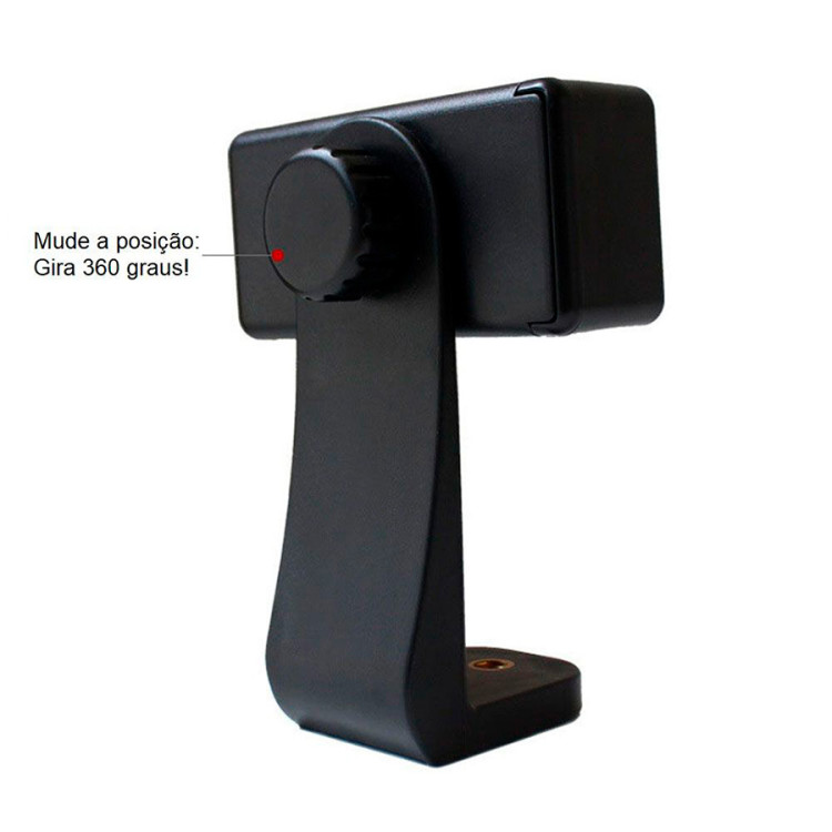 Suporte adaptador de smartphone para tripé com rosca 1/4" 