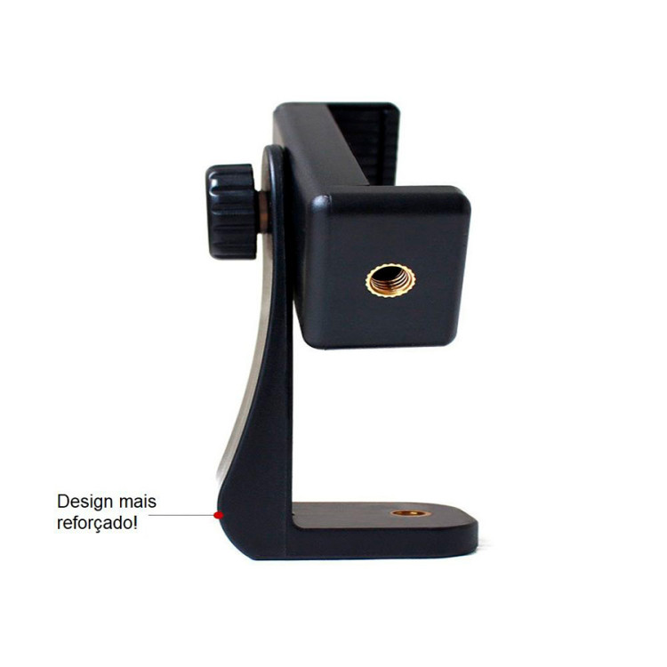 Suporte adaptador de smartphone para tripé com rosca 1/4" 