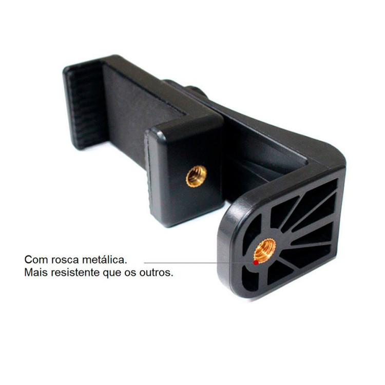 Suporte adaptador de smartphone para tripé com rosca 1/4" 