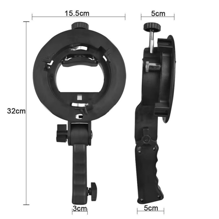 Suporte para flash dedicado Tipo-S com encaixe Bowens