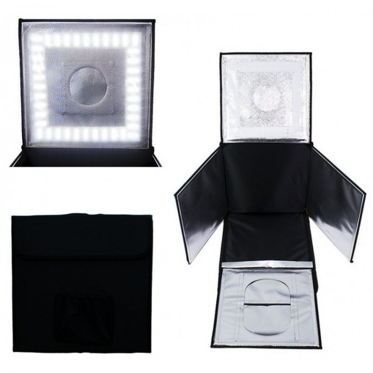 Kit de tenda portátil com fundo infinito e iluminação Greika LED-440 40x40x40cm (110V)